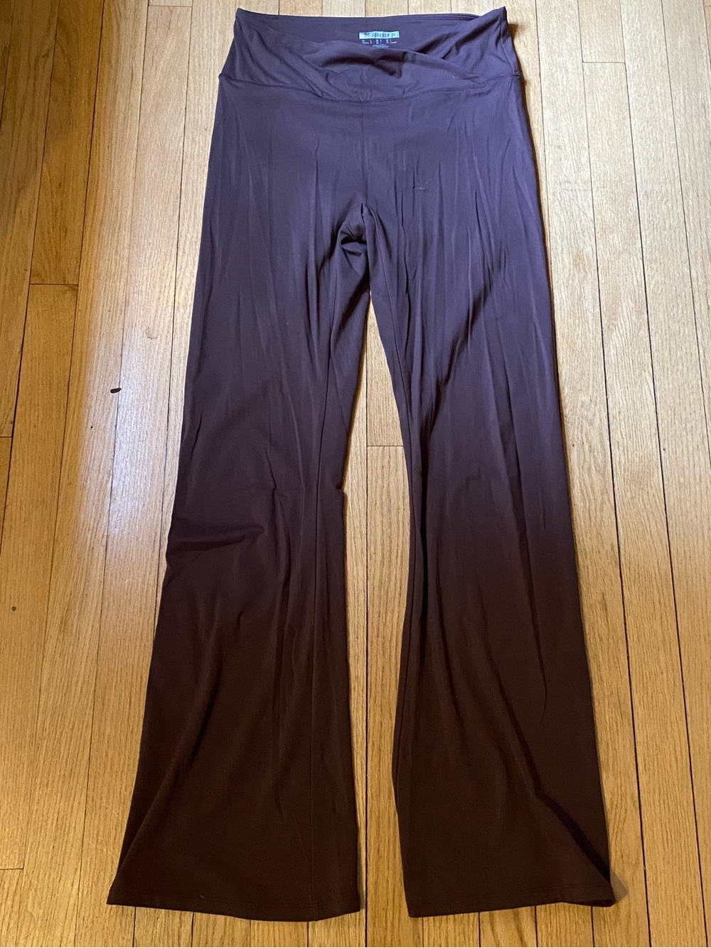 Forever 21 Leggings Womens L Brown Crossover Flare Yoga Leggings Fitness 33”